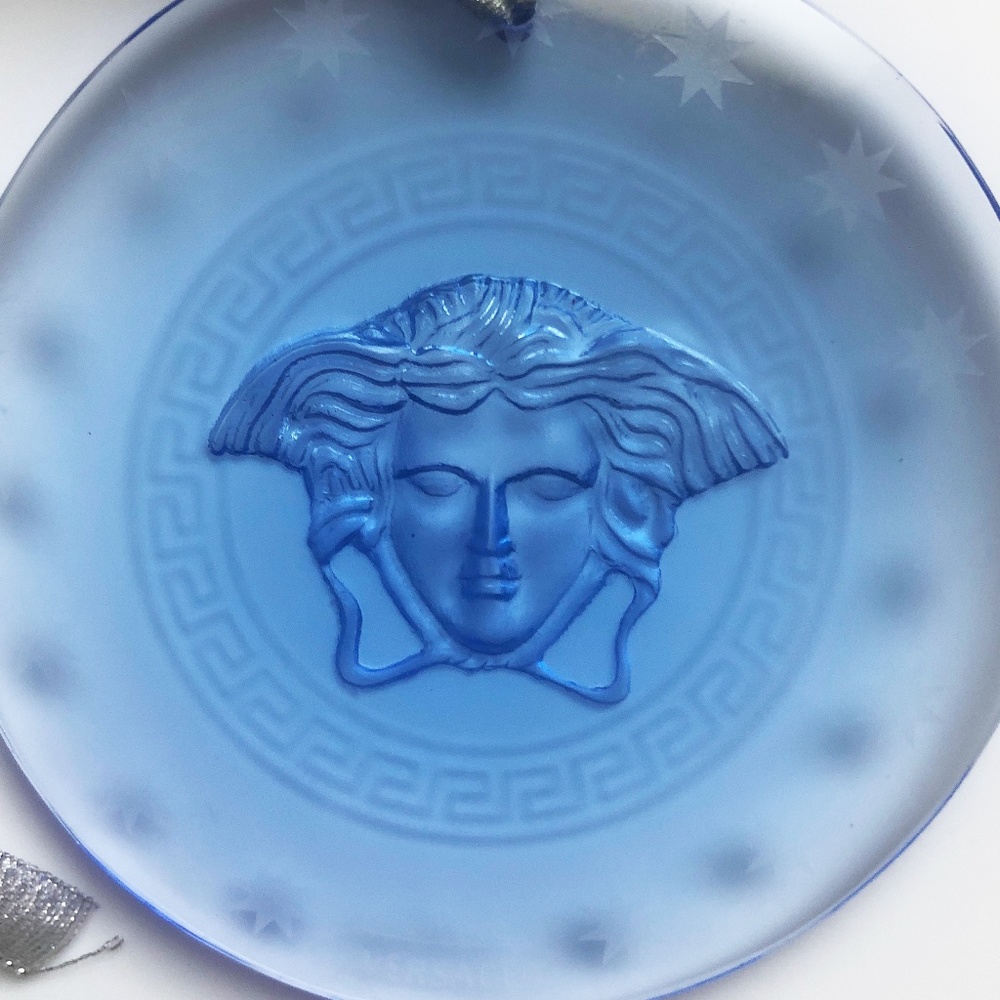 Rosenthal Versace Medusa Head Ornament Blue Crystal Home Decor - Picture 3 of 8